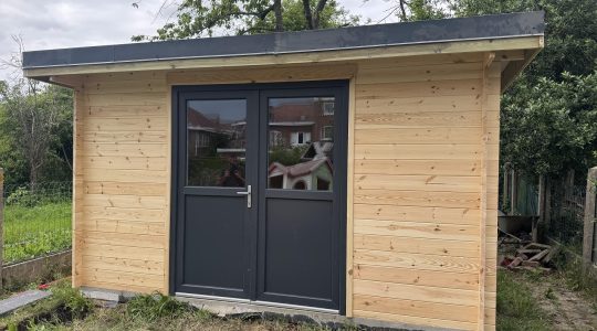 Double porte 180 pvc double vitrage anthracite