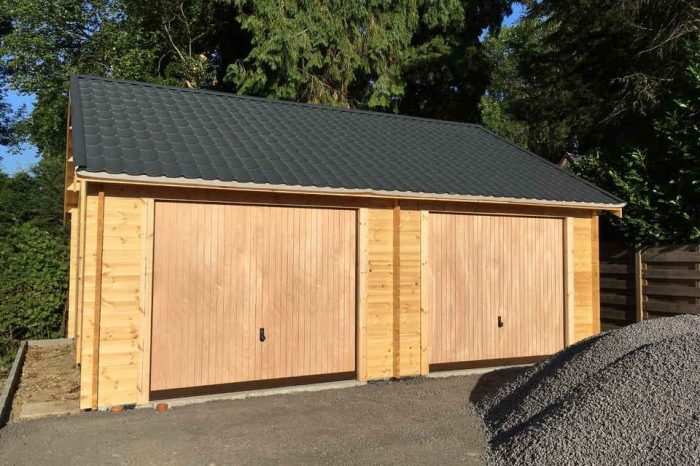 garage double en bois