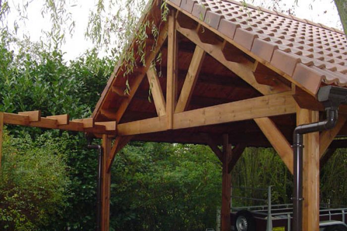 Carport double avec tuiles