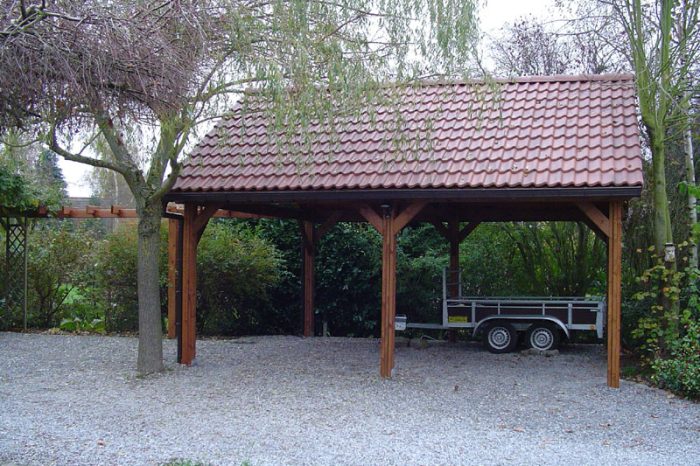 carport double avec tuiles