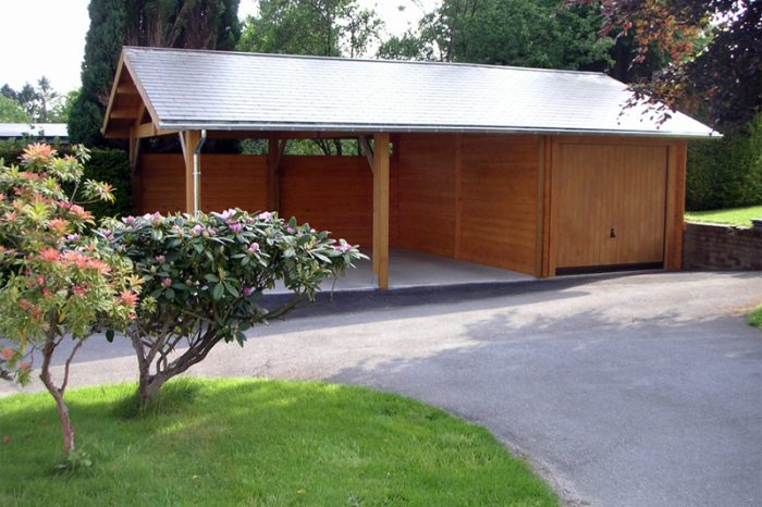 ensemble garage bois carport