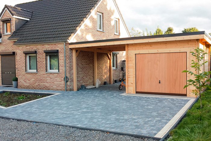 Garage en bois toit plat